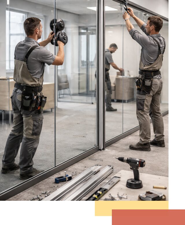 Стеклянные офисные перегородки под ключ в Бирске