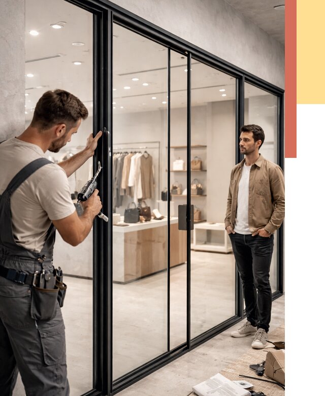 Стеклянные перегородки для магазинов в Бирске от 8523 руб. под ключ | ОТДЕЛОЧНИК-Брк