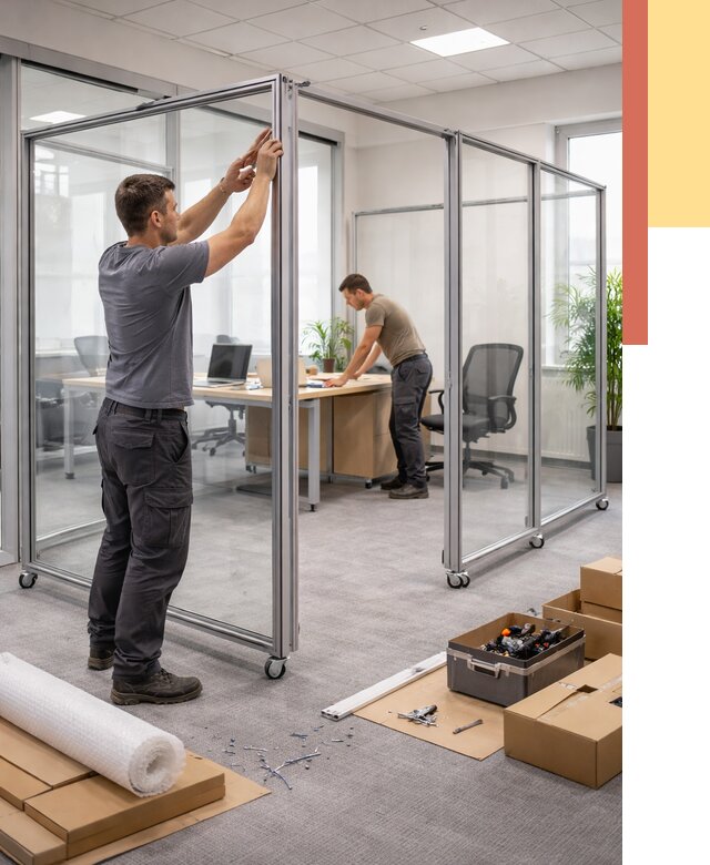 Мобильные офисные перегородки в Бирске от 12993 руб. — установка под ключ | ОТДЕЛОЧНИК-Брк