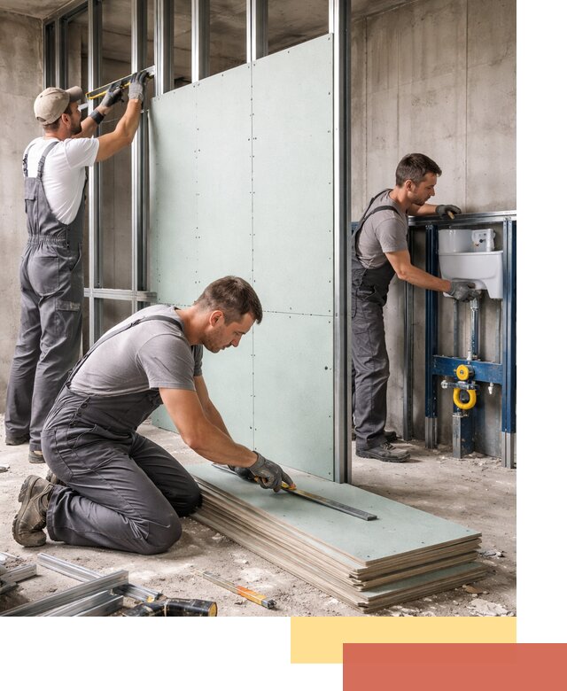 Монтаж и ремонт сантехнических перегородок в Бирске