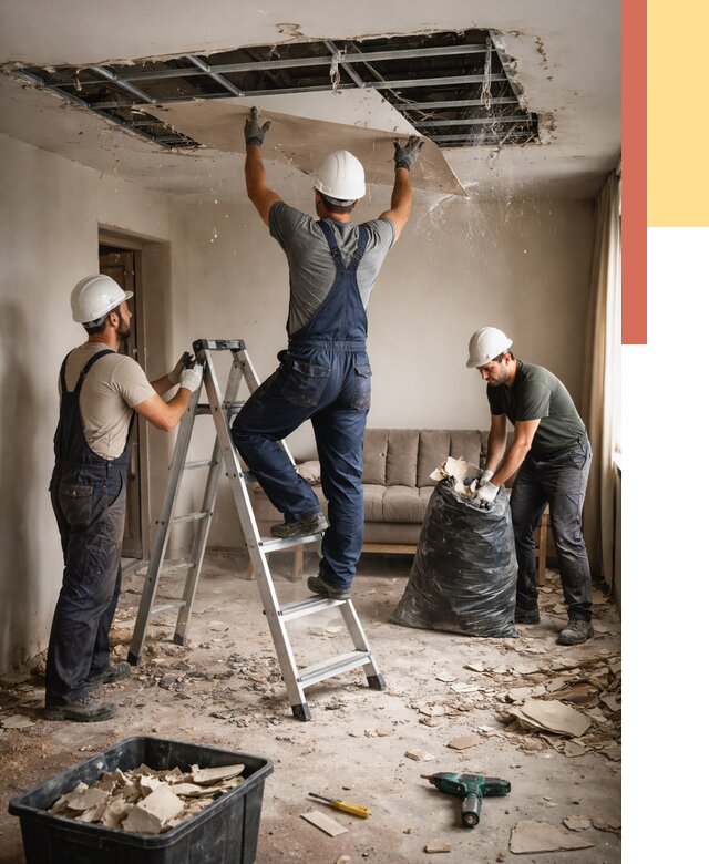 Демонтаж гипсокартонного потолка в Бирске от 437 руб. за м2 — ОТДЕЛОЧНИК-Брк