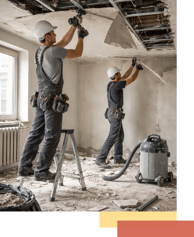 Демонтаж гипсокартонного потолка в Бирске быстро и аккуратно