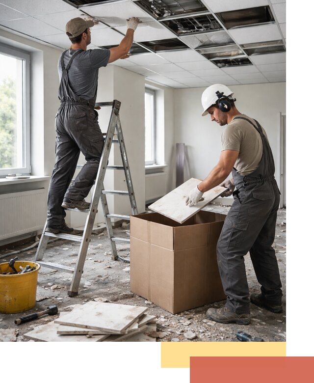 Демонтаж потолочной плитки в Бирске быстро и аккуратно