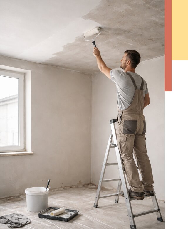 Грунтовка потолка в Бирске от 2599 руб. — быстро и недорого | ОТДЕЛОЧНИК-Брк