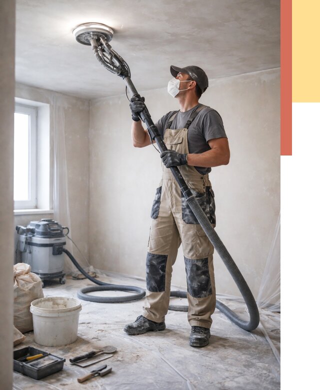 Шлифовка потолка в Бирске от 3638 руб. — услуги шлифования потолка | ОТДЕЛОЧНИК-Брк