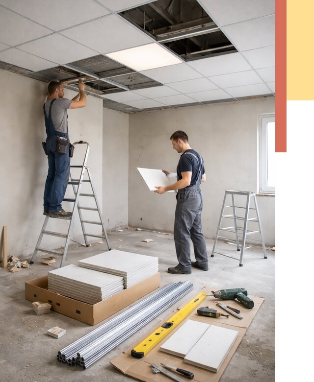 Монтаж потолка армстронг в Бирске от 4677 руб/м2 — быстрая установка под ключ | ОТДЕЛОЧНИК-Брк