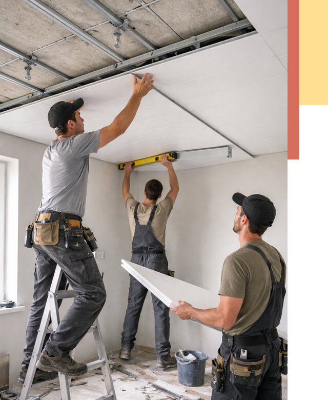 Монтаж потолка из ПВХ панелей в Бирске от 3638 руб./м2 — быстро и недорого | ОТДЕЛОЧНИК-Брк