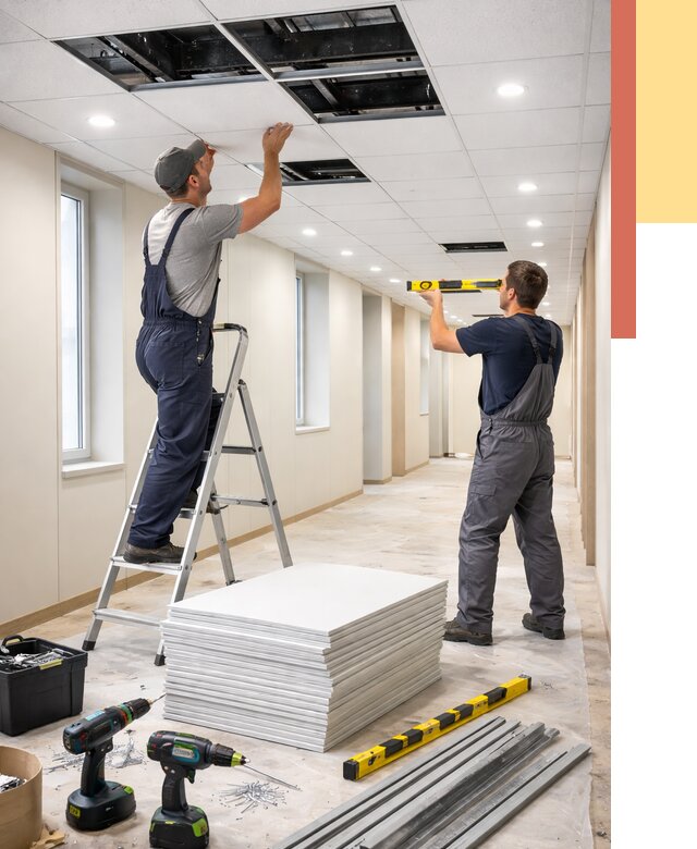 Ремонт потолка Армстронг в Бирске от 4677 руб. — быстро и недорого | ОТДЕЛОЧНИК-Брк