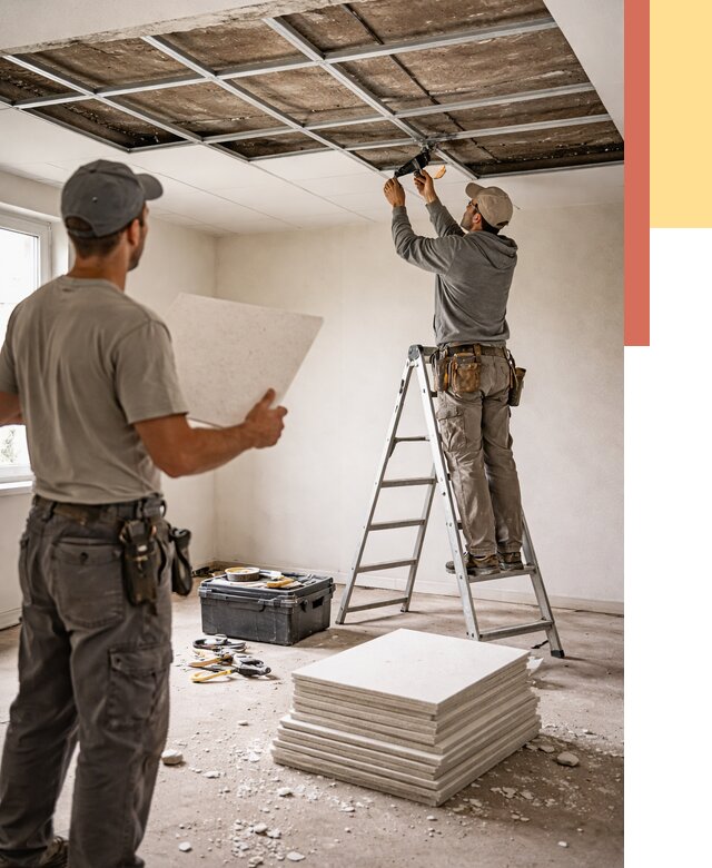 Замена плит подвесного потолка в Бирске от 1819 руб. быстро и недорого | ОТДЕЛОЧНИК-Брк