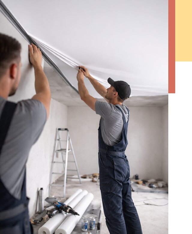 Монтаж матового натяжного потолка в Бирске от 4677 руб./м² — быстро и недорого | ОТДЕЛОЧНИК-Брк