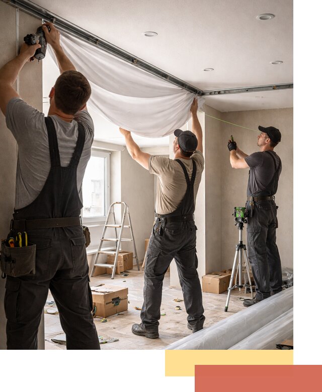 Монтаж парящего натяжного потолка под ключ в Бирске