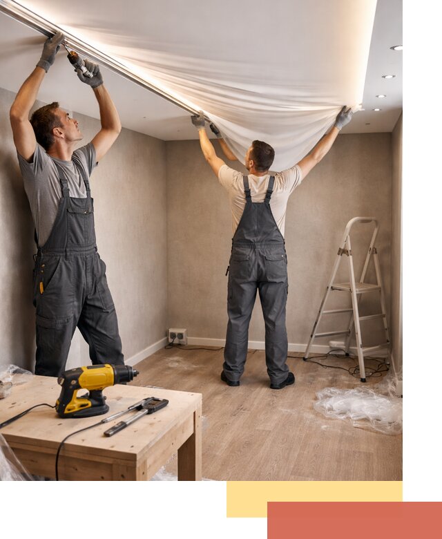 Монтаж натяжного потолка с подсветкой в Бирске цена и сроки