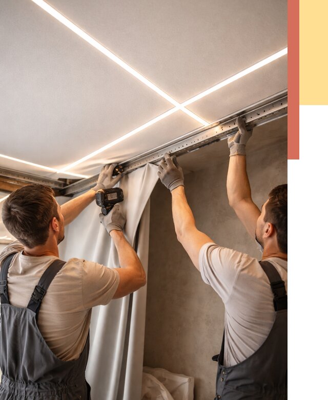 Монтаж натяжного потолка со световыми линиями в Бирске от 1247 руб. | ОТДЕЛОЧНИК-Брк