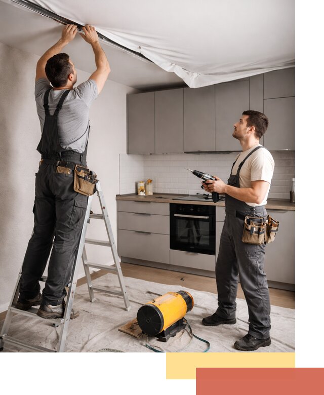 Монтаж натяжного потолка на кухне в Бирске