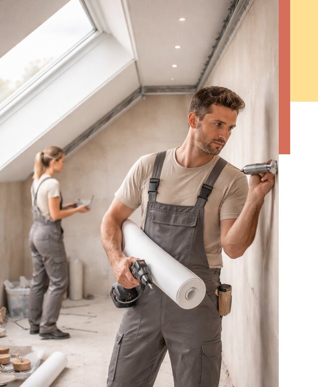 Монтаж натяжного потолка на мансарде в Бирске от 3638 руб. | ОТДЕЛОЧНИК-Брк