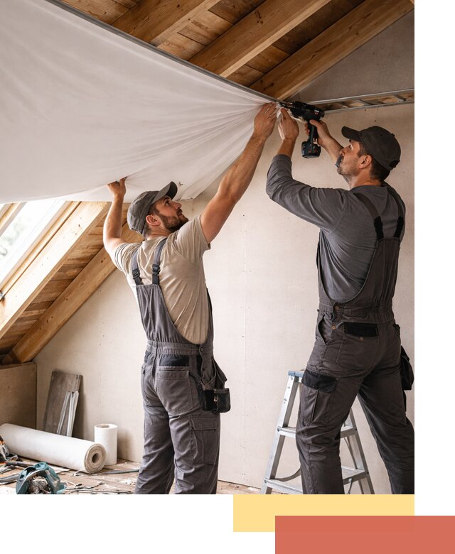 Монтаж натяжного потолка в мансарде в Бирске