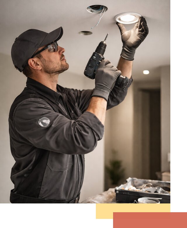 Установка точечных светильников в натяжной потолок в Бирске