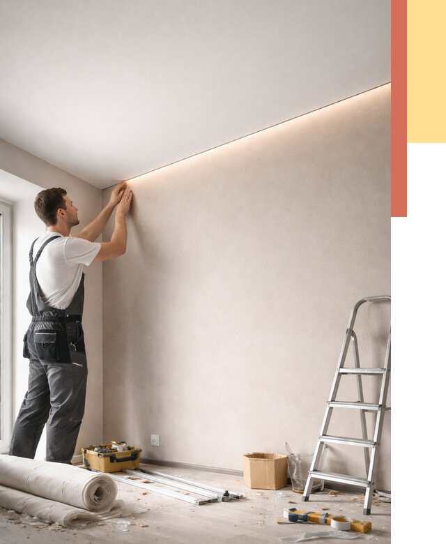 Теневые натяжные потолки в Бирске от 8523 руб. под ключ | ОТДЕЛОЧНИК-Брк