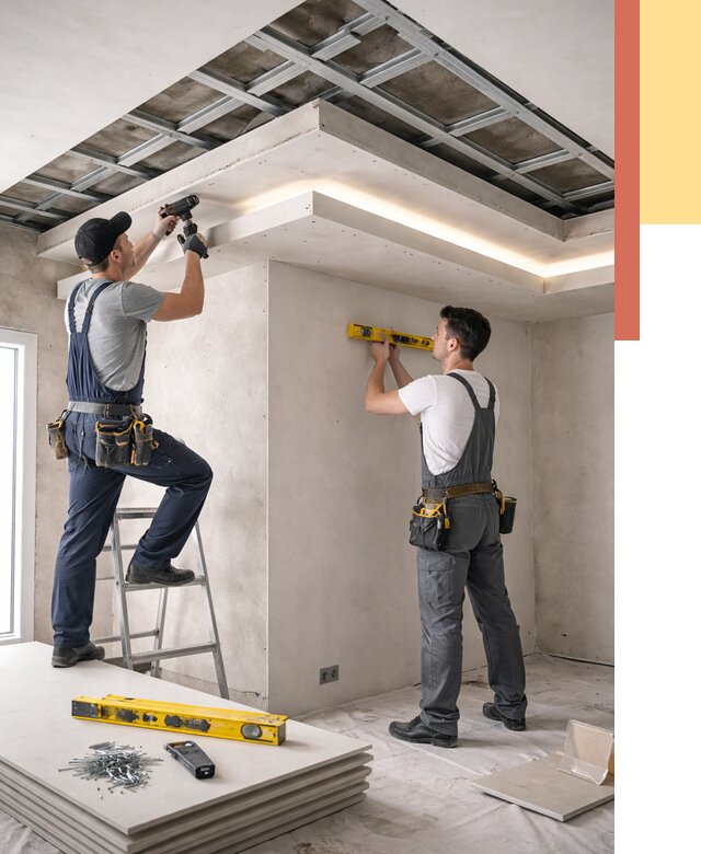 Двухуровневый потолок из гипсокартона в Бирске от 1507 руб. под ключ | ОТДЕЛОЧНИК-Брк