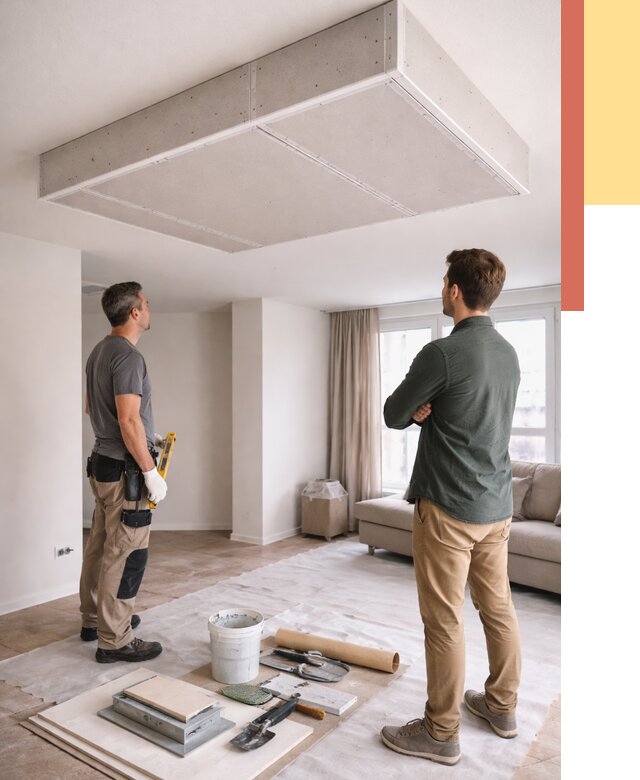 Короб на потолке из гипсокартона в Бирске от 2287 руб. — монтаж и услуги под ключ | ОТДЕЛОЧНИК-Брк