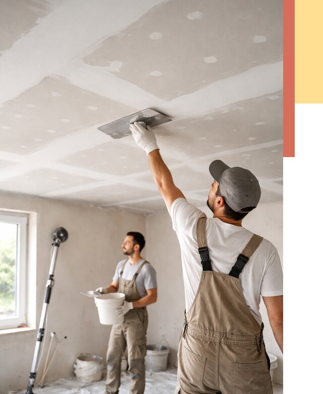 Шпаклевка потолка из гипсокартона в Бирске от 3326 руб./м2 — услуги под ключ | ОТДЕЛОЧНИК-Брк