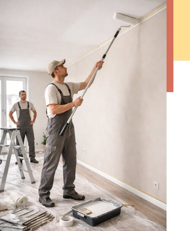 Покраска потолка из гипсокартона в Бирске от 4677 руб./м2 — услуги под ключ | ОТДЕЛОЧНИК-Брк