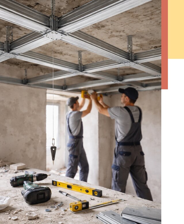 Монтаж каркаса потолка из профиля в Бирске от 4677 руб. — услуги ОТДЕЛОЧНИК-Брк