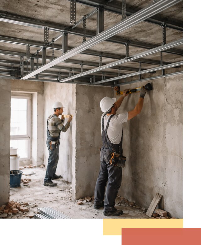 Монтаж каркаса потолка из профильного профиля в Бирске