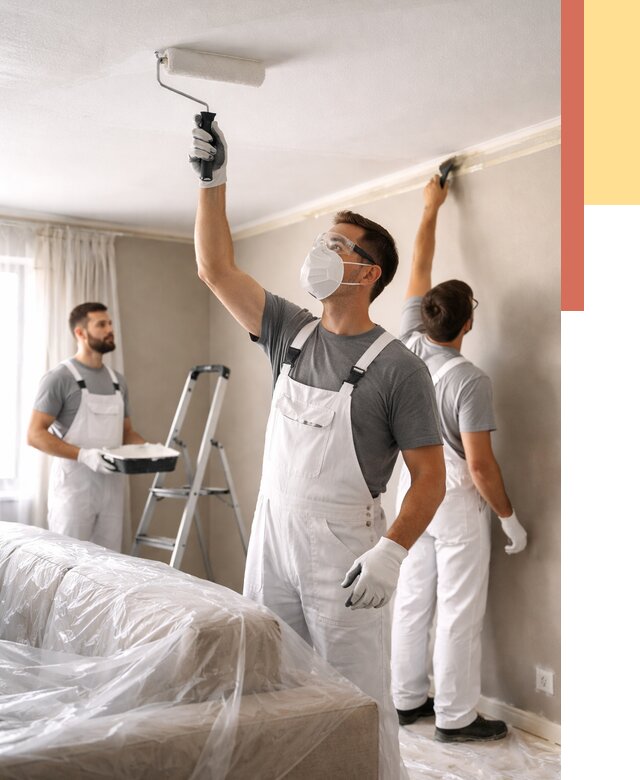 Покраска потолка водоэмельсионной краской в Бирске от 2287 руб/м² — услуги под ключ | ОТДЕЛОЧНИК-Брк