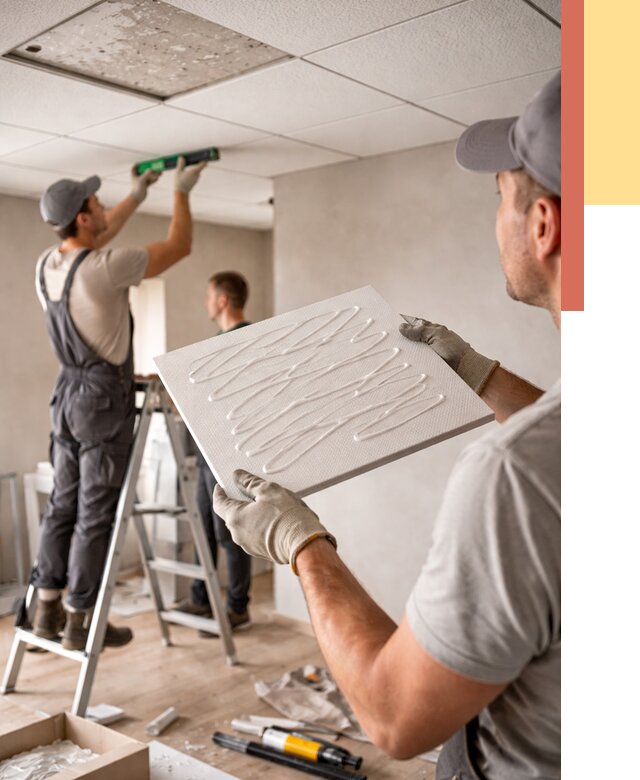 Монтаж потолочной плитки в Бирске от 4677 руб. — быстро и недорого | ОТДЕЛОЧНИК-Брк