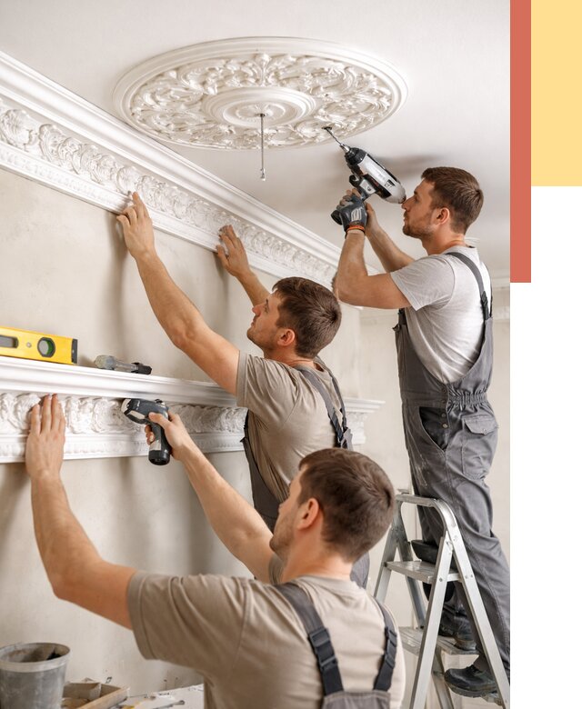 Монтаж лепнины на потолок в Бирске от 3326 руб. быстро и недорого | ОТДЕЛОЧНИК-Брк