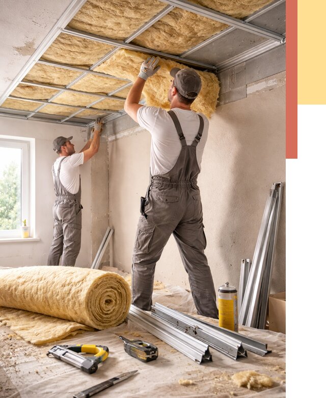 Утепление потолка в Бирске от 7484 руб/м2 — недорого, быстро, под ключ | ОТДЕЛОЧНИК-Брк