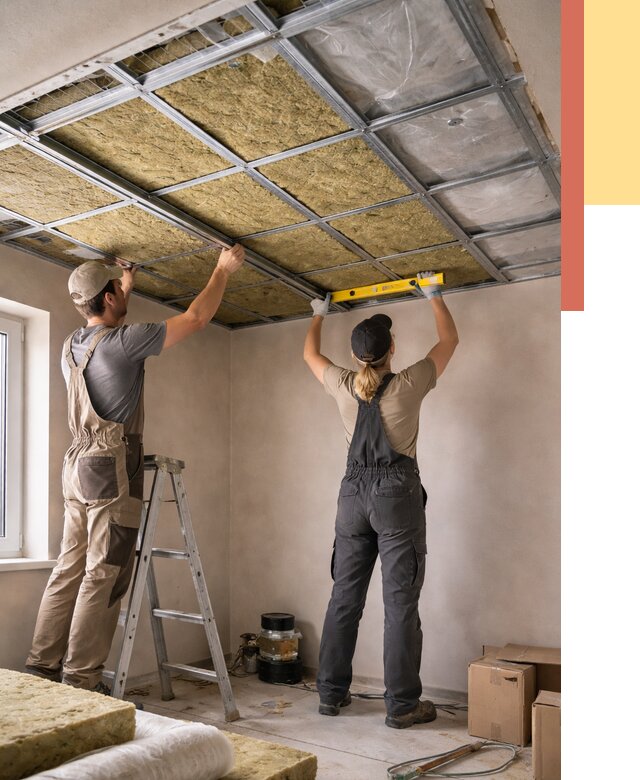 Шумоизоляция потолка в Бирске от 1299 руб. под ключ — услуги ОТДЕЛОЧНИК-Брк